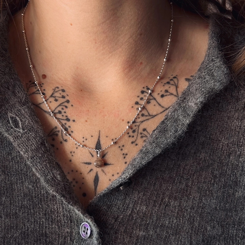collana goccia - Pietra di Luna Pesca